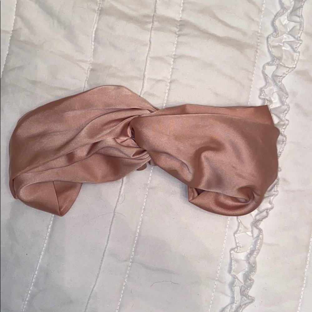 GUC MAUVE/Pink Satin Stretchy headband - Picture 2 of 7